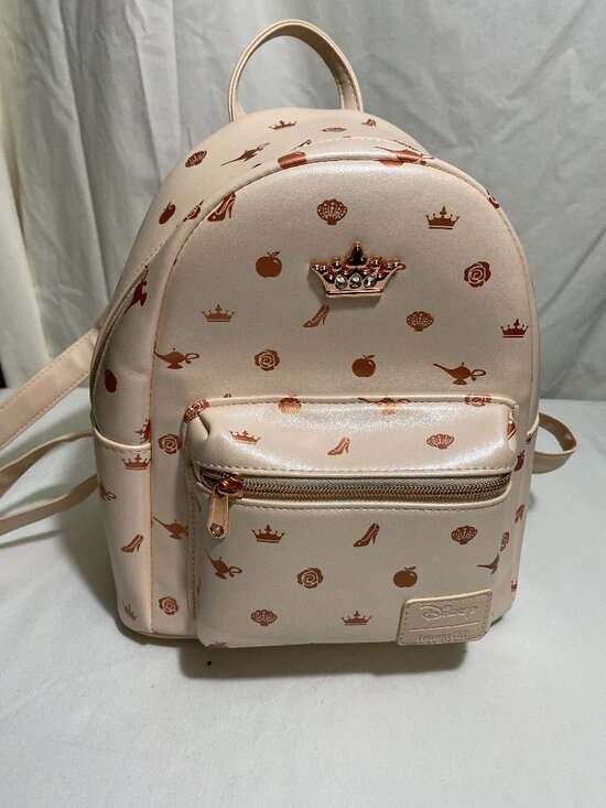 Loungefly Disney Princess Icon Iridescent Mini Backpack Blush Pink Crown Rose main image 8
